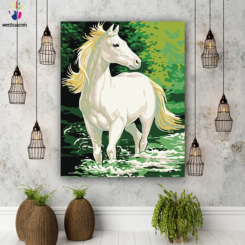 

DIY colorings pictures by numbers with colors The horse picture drawing painting by numbers framed Home