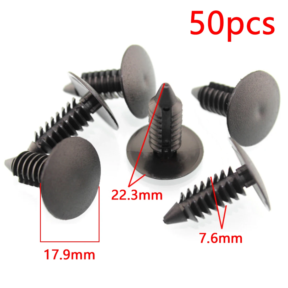 Dewtreetali 50pcs Fit 8mm Hole Universal Car Clips Fender Bumper Shield