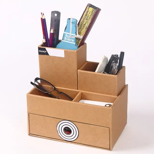 Eco Friendly Cardboard Storage Box Pen Holder Sundries Cardboard Storage Box Pen Holder