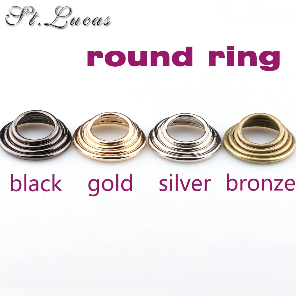 60 Stks/partij Groothandel 20Mm/25Mm/30Mm/35Mm Brons Goud Zilver Cirkel Ring verbinding Legering Metalen Schoenen Tassen Riem Gespen Diy