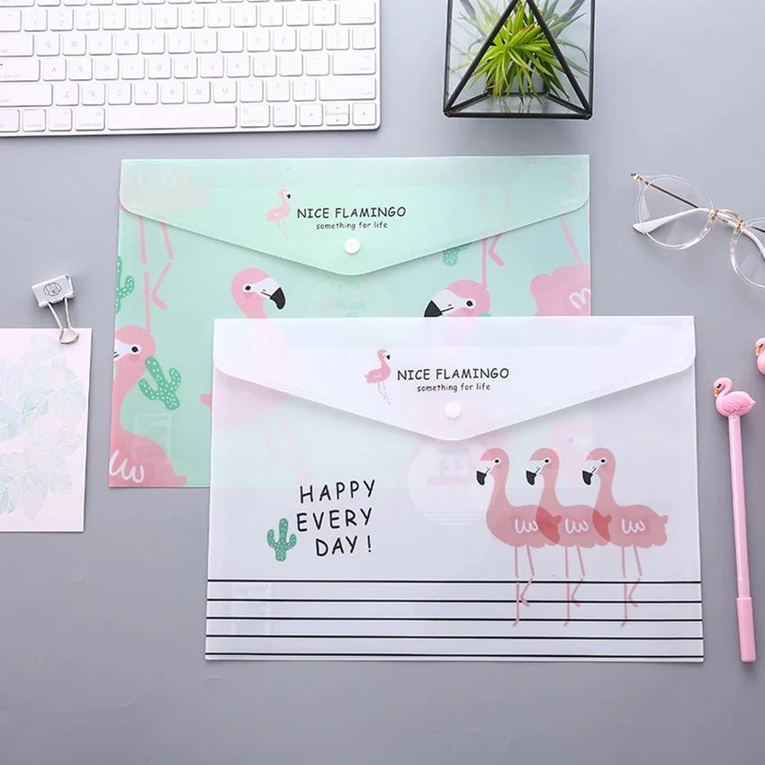 

12pcs/set File Folder Cute cartoon animals A4 paper bag Kawaii translucent document bag for business school Office Supplies NEW