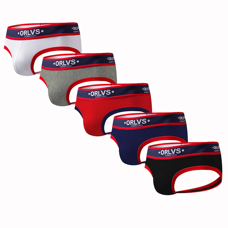 ORLVS 2019 Gay jockstrap 5 шт./партия нижнее белье сетчатые мужские трусики стринги с