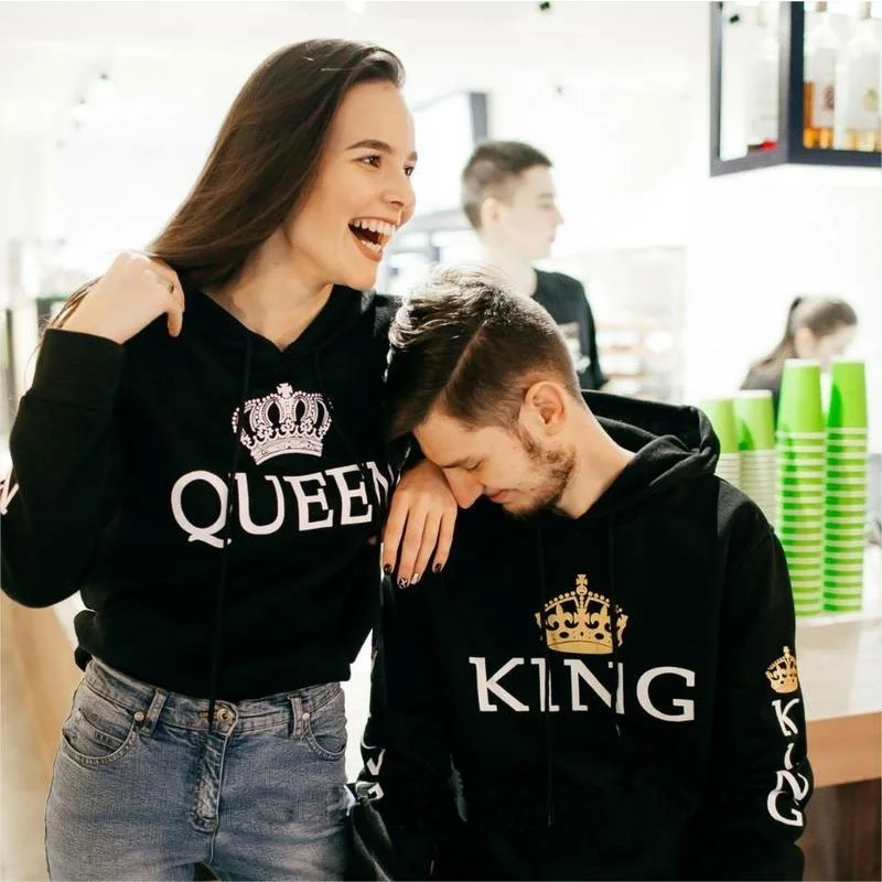 

ZOGAA 2018 new casual street style king and queen couple hoodie sweatshirt women hoodie men hoodie oversized hoodie clothes