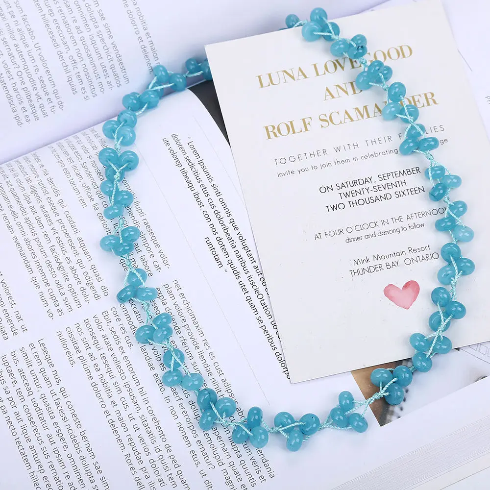 Yumten Aquamarine плетеное ожерелье из натурального камня с кристаллами Женские