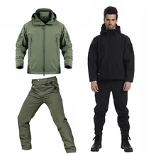 Зимние флисовые софтшелл водонепроницаемые камуфляжные походные куртки мужские брюки Мягкая оболочка Рабочая куртка треккинговые брюки куртка для женщин