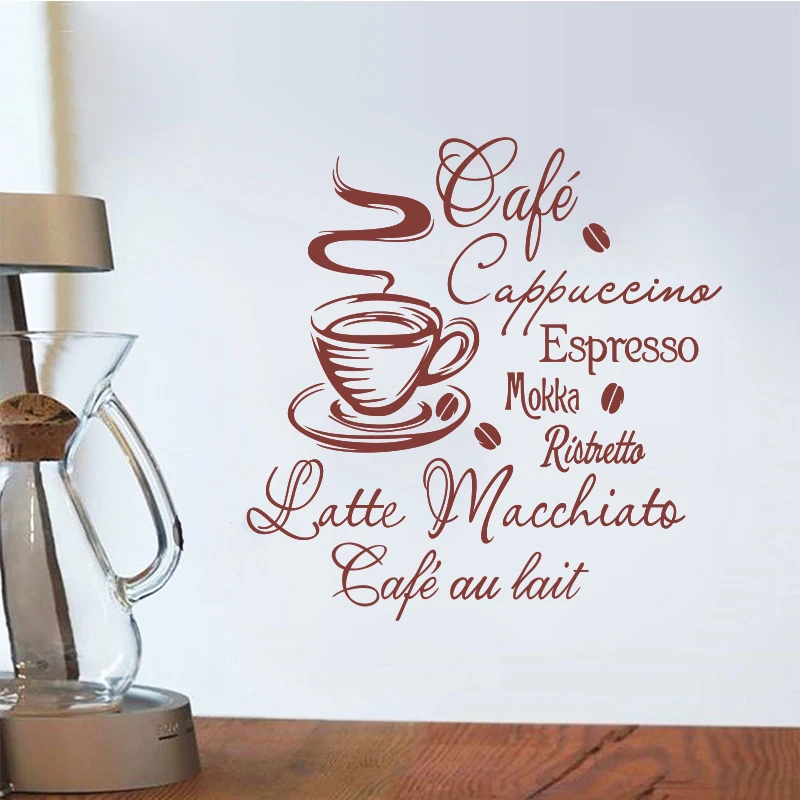 Coffee Kitchen Vinyl Wall Stickers Kitchen Coffee Shop removable Wall Mural Decals Home Decor House Decoration Wall Art DW1045 Coffee Kitchen Vinyl Wall Stickers Kitchen Coffee Shop removable Wall Mural Decals Home Decor House Decoration Wall Art DW1045