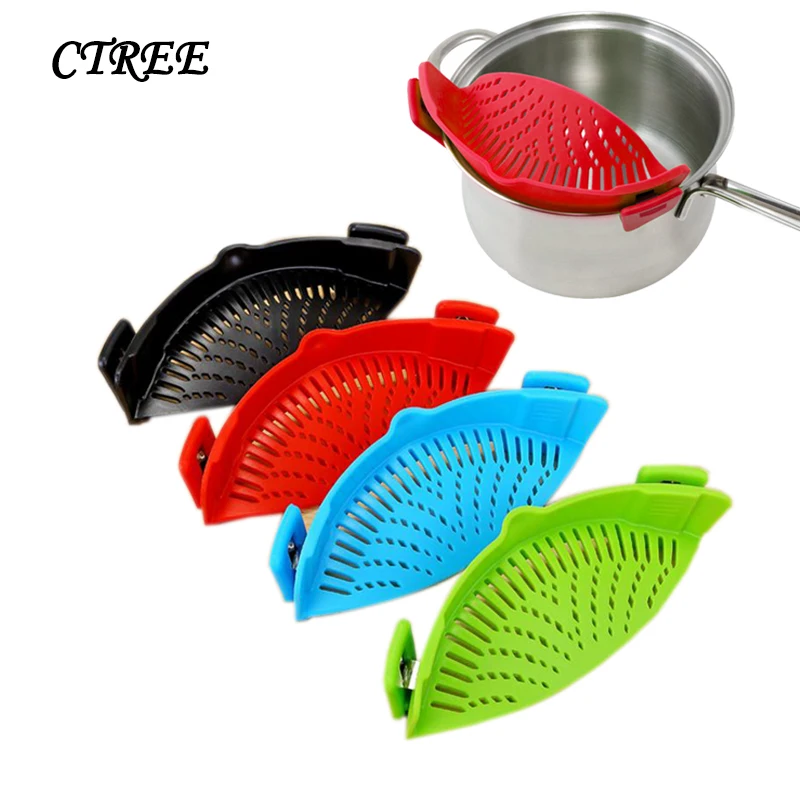 

CTREE Kitchen Clip On Pot Strainer Drainer Silicone Colanders For Draining Excess Liquid Univers Draining Kitchen Gadgets C738
