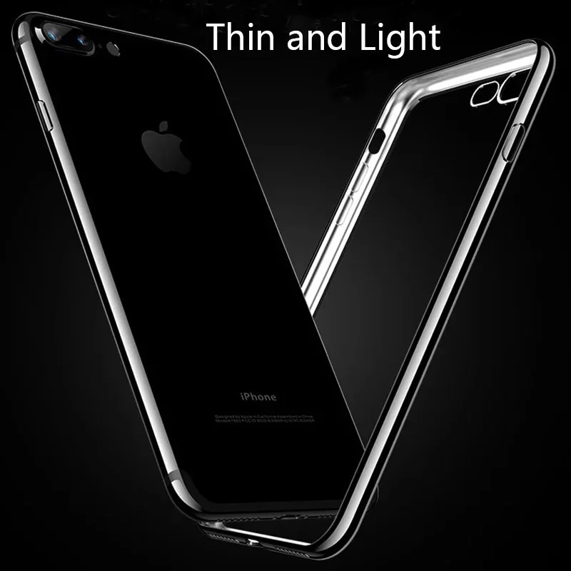 

Utra Thin Crystal Clear Phone Case For iPhone 5 5s SE XS MAX XR 6 6S Plus Clear Soft silicone Phone Case For iPhone 8 7 Plus
