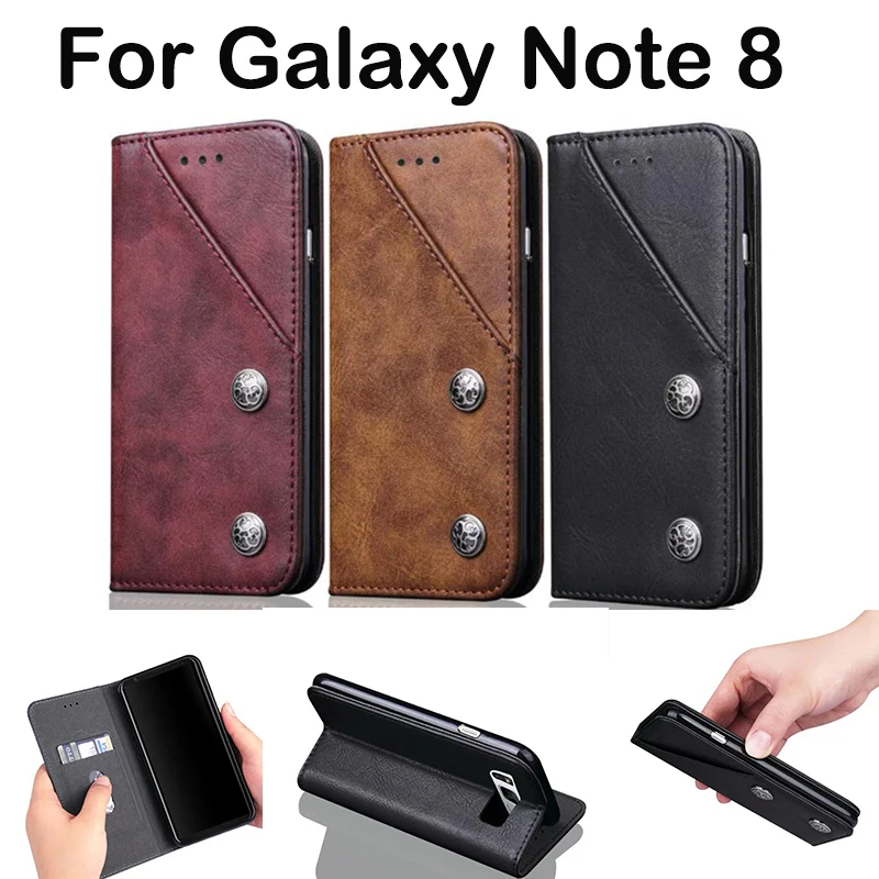 New Design Flip Leather Phone Case Cover For Samsung Galaxy Note 8 Case N5100 Card Holder For Samsung Note 8 Case Ultra Slim Men