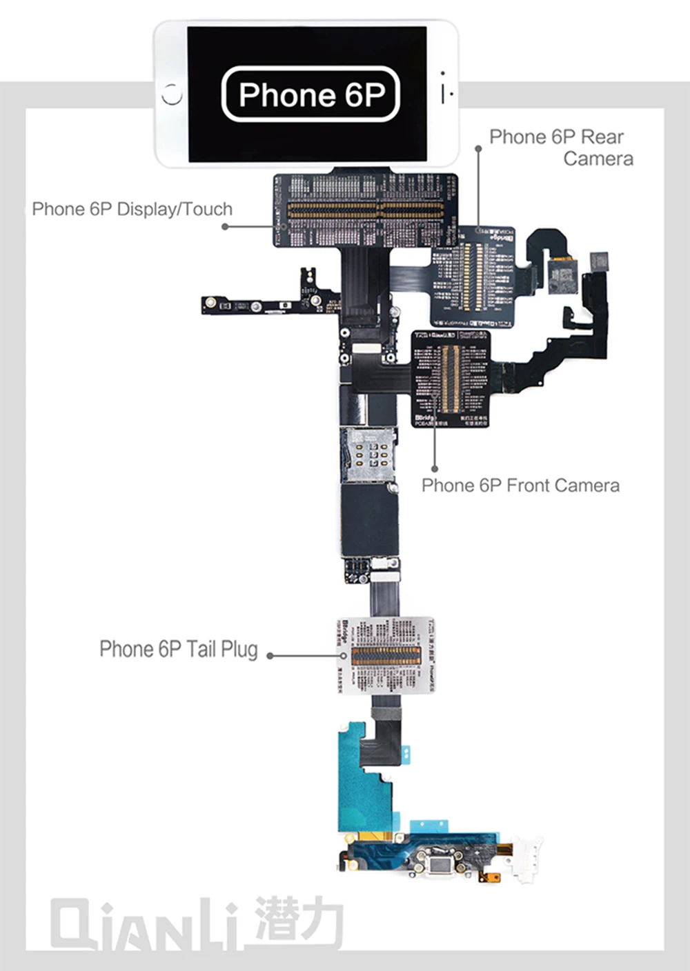 Новейшие Flex кабель для iPhone 6/6 P/6 S/6SP/7/P материнская плата Напряжение измерение сопротивления Тесты кабель-удлинитель телефон Инструменты