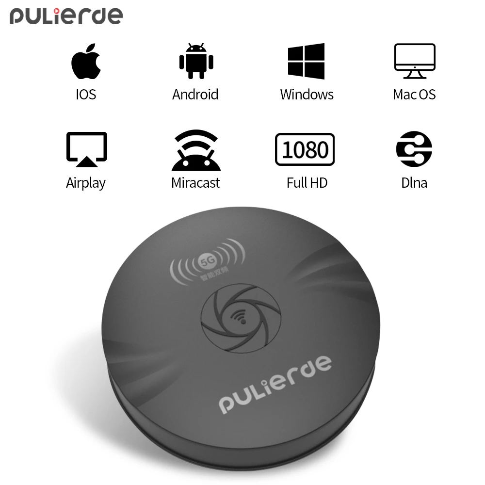 PULIERDE 5GWifi Display Dongle Chromecast Wireless HDMI Receiver font b TV b font Stick Adapter Support