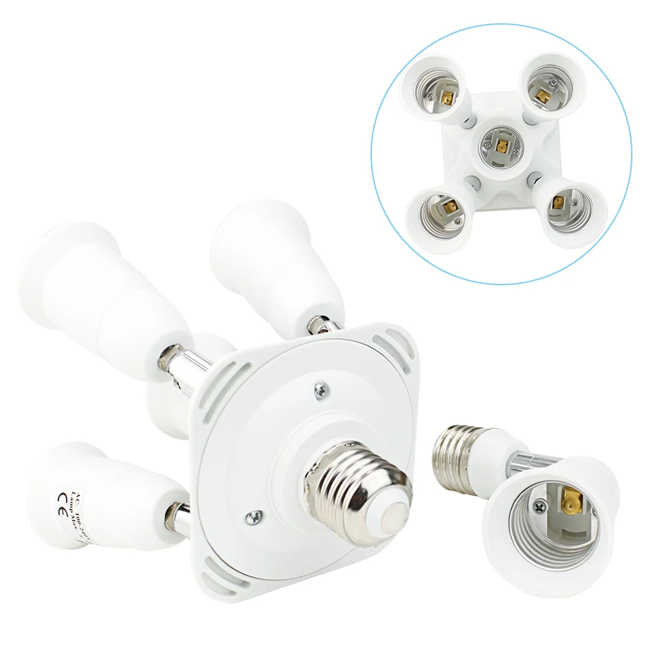 

3 In 1 / 4 In 1 /5 In 1 E27 Socket Base Splitter LED Light Lamp Bulb Adjustable Adapter Holder for Studio Light photography use