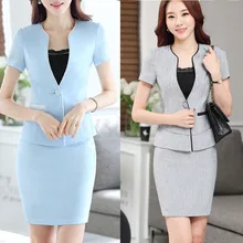 Women Plus Size Sexy Work Business Skirt Suits Set Blazers Office Casual Formal OL Elegant Skinny Cut Out Gray Runway Suit