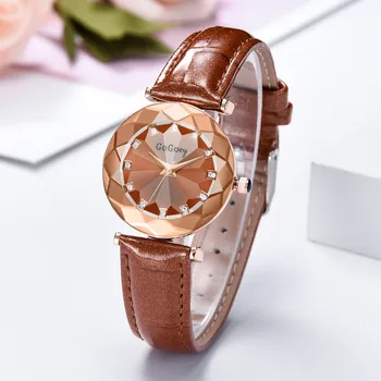 

2020 Luxury Rhombus High-End Convex Glass Watches Fashion Diamond Ladies Leather Belt Watch Wristwatch Clock Gift Dropship #40