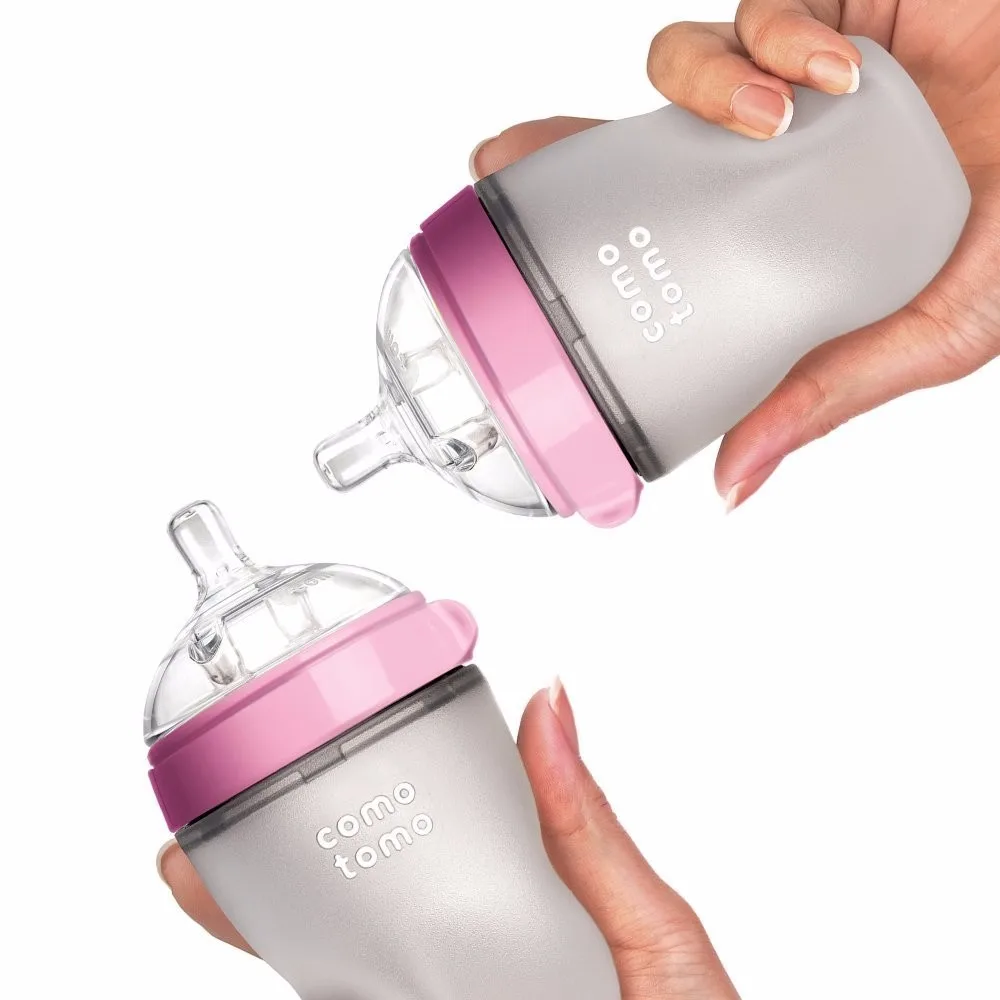 Силиконовая Детская Бутылочка зеленый/розовый 5 унций и 8 унций детские бутылочки 2 упаковки BPA бутылка для детей