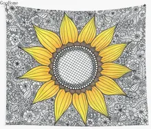 Sunflower Pattern Wall Tapestry Cover Beach Towel Throw Blanket Picnic Yoga Mat Home Decoration