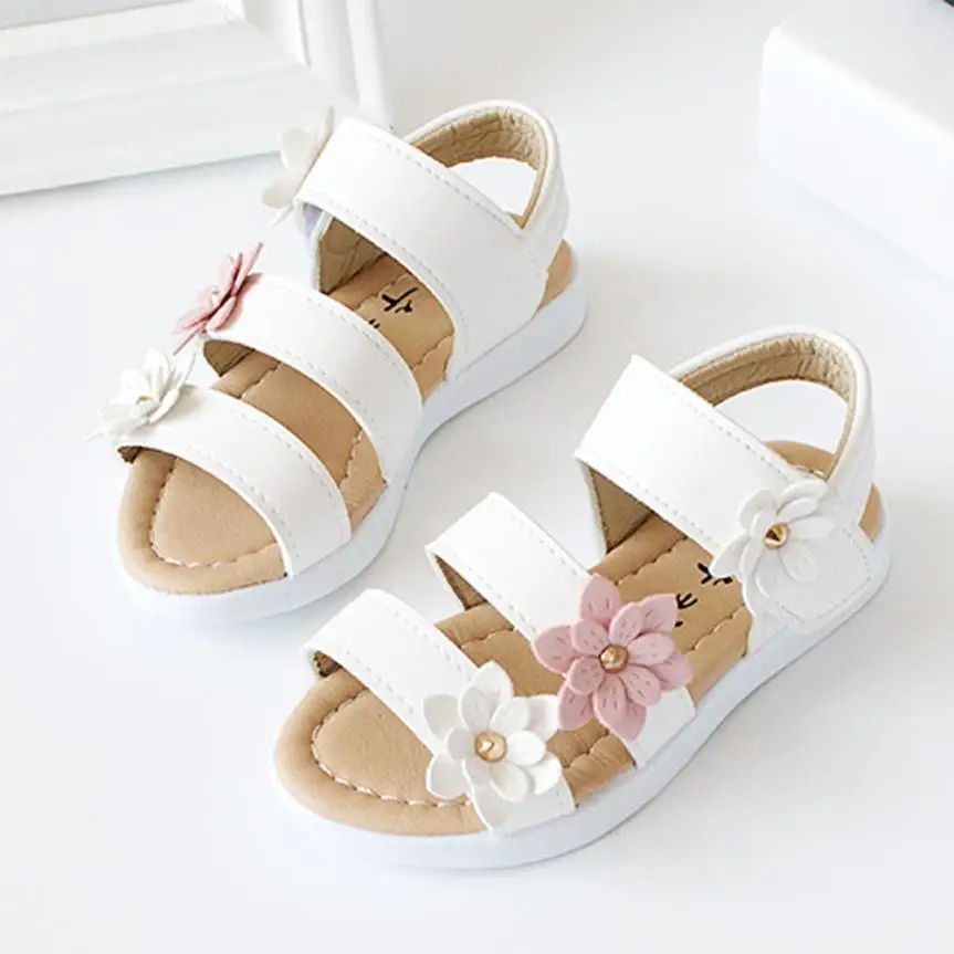CHAMSGEND HOT Summer Kids Children spring Sandals Fashion Big Flower Girls Flat Pricness Shoes june 5 P30
