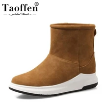 Taoffen/5 цветов, Размеры 33-43, женские зимние ботинки женская обувь на толстом меху с круглым носком Модные простые зимние теплые женские ботильоны