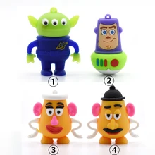 Флешки USB флеш-накопители 4GB Aliens Woody Mr./Mrs. Potato Head Usb2.0 8G 16G 32GB 64GB Memory Stick U Disk Pen Drive