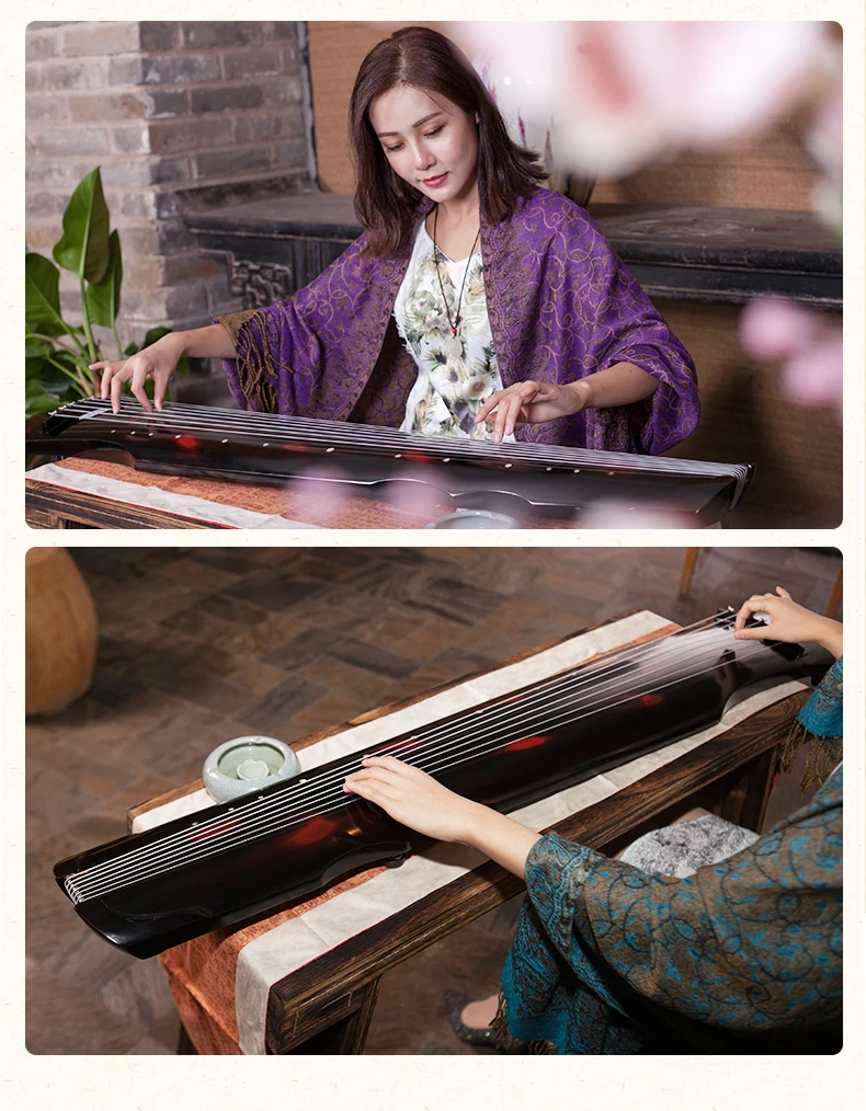 Высокое качество Guqin Fuxi-type Old Paulownia 7 струн Guqin Master рекомендуется для начинающих профессионалов китайской практики Zither