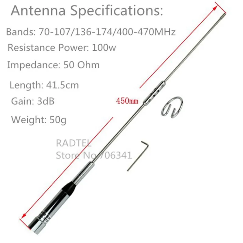 Антенна Нагоя NL-770S UHF/VHF dualband для мобильного двухстороннее радио автомобиля радио NL770S QYT KT-8900 KT-8900R BAOJIE BJ218 ZASTON MP320