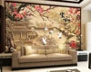 Beibehang 3d Wallpaper Custom Photo wallpaper Mural 3d Chinese style Relief Carved flower frame Crane Landscape 3d wallpaper ► Photo 3/3