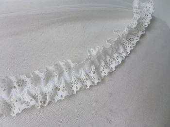 

3 Yards Hot Sale Ruffle Lace Trim In Ivory White Stretch Elastic Lace For Sock Making, DIY Sewing Craft, Home Decor