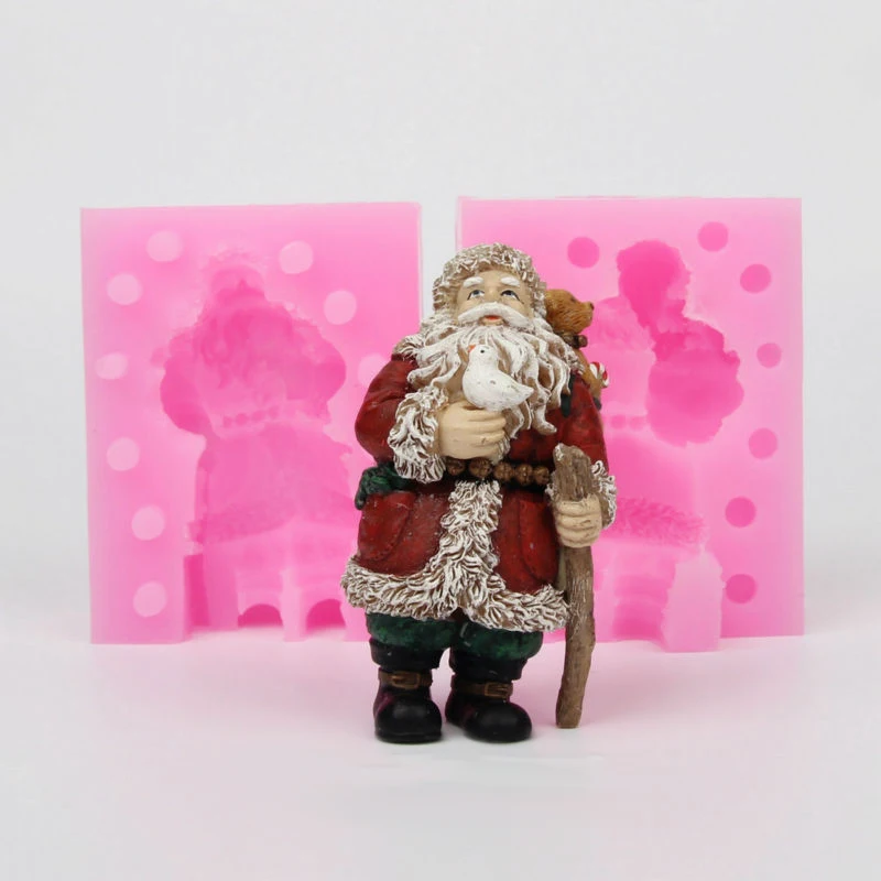 DIY 3d santa Christmas man Food-grade handmade silicone soap cake decoration candle mold | Дом и сад