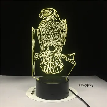 

Polish Eagle Falcon Polish Coat of Arms Polska 3D Optical illusion USB Light Home Decor LED Novelty Desk Night Lamp AW-2627