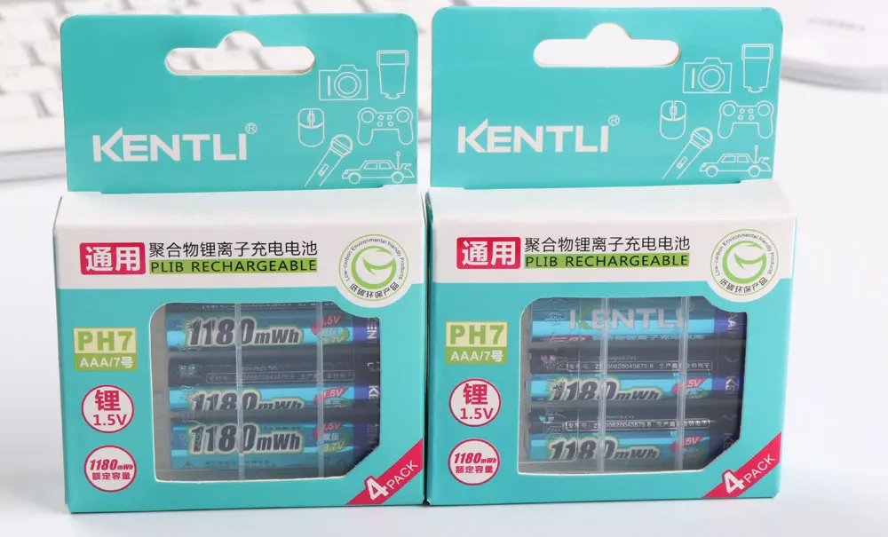 KENTLI 1,5 v 1180mWh aaa полимерная литий-ионная аккумуляторная батарея+ 4 слота литий-ионная зарядка