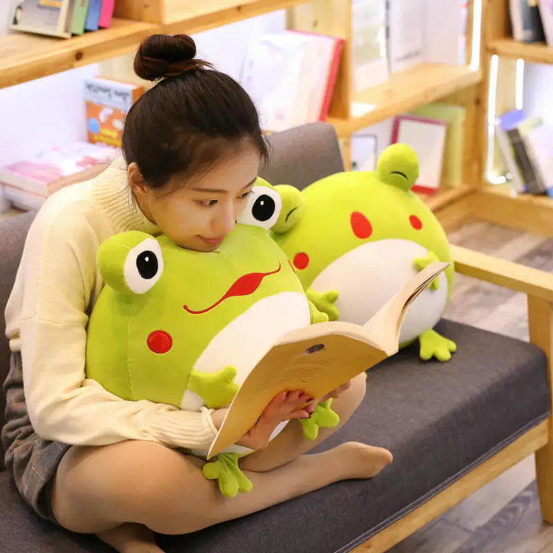 Плюшевая игрушка лягушка 35 см с милым лицом мягкое одеяло плюшевая кукла