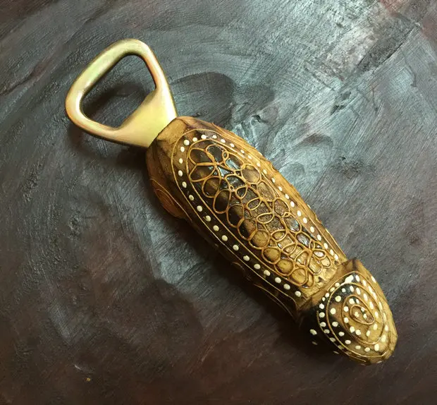 NEWYEARNEW Creative Wooden Beer Bottle Opener Retro Handicraft Can