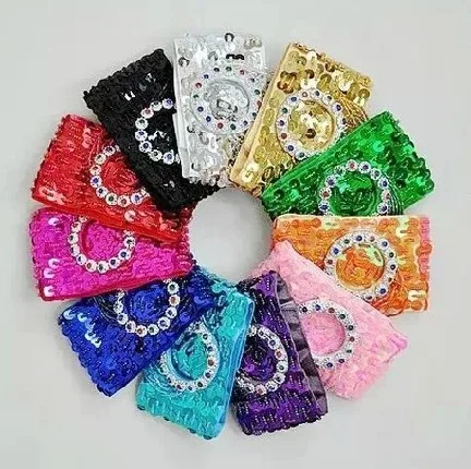 12pcs/lot Indian Belly dance Armband Armlet Arm Ornament Clear Gems Bead Attached 12 Color Dancewear Favor ta013