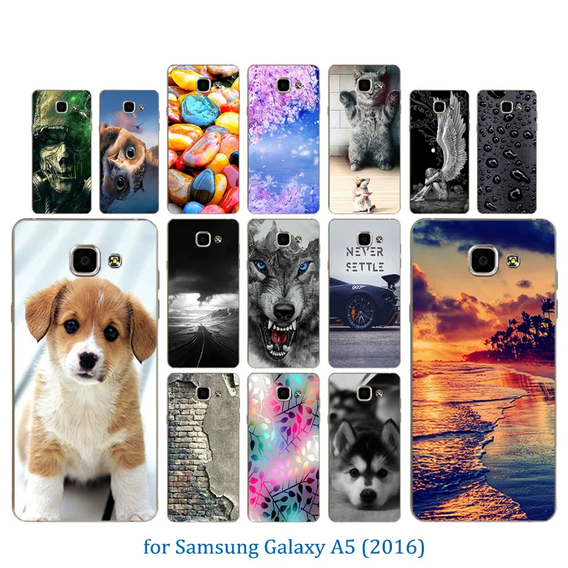 Phone Cases For Samsung Galaxy A510 Soft Silicone A5 2016 TPU Color Design Back Cover Crystal Anti Knock Shell Coque |