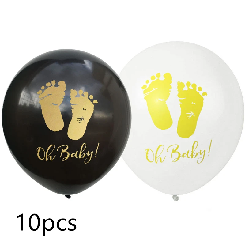 10 шт., Детские латексные воздушные шары Oh Baby Footprint, пол, для мальчиков и девочек, баллоны, детские, вечерние, для дня рождения, украшения, для беременных - Цвет: 10pcs Mix