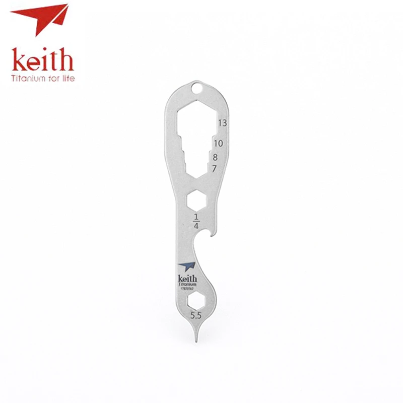 Многофункциональный EDC инструмент Keith Pure Titanium шестигранная открывалка для