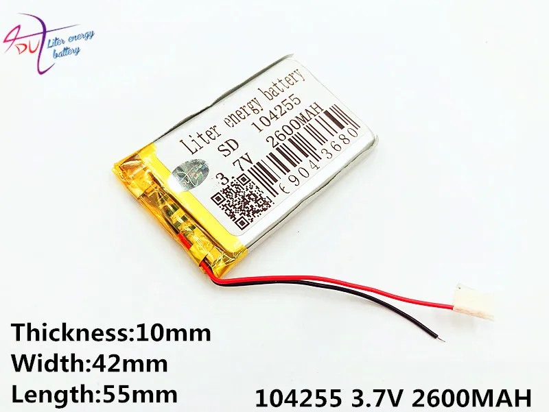 

3.7V,2600mAH,104255 PLIB; polymer lithium ion / Li-ion battery for GPS,mp3,mp4,mp5,dvd,bluetooth,model toy mobile bluetooth