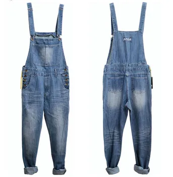 

3XL 4XL 5XL Plus Size Mens Denim Blue Overalls Fashion Loose Jeans One Piece Jumpsuit For Men Suspender Pants Big Size Clothing