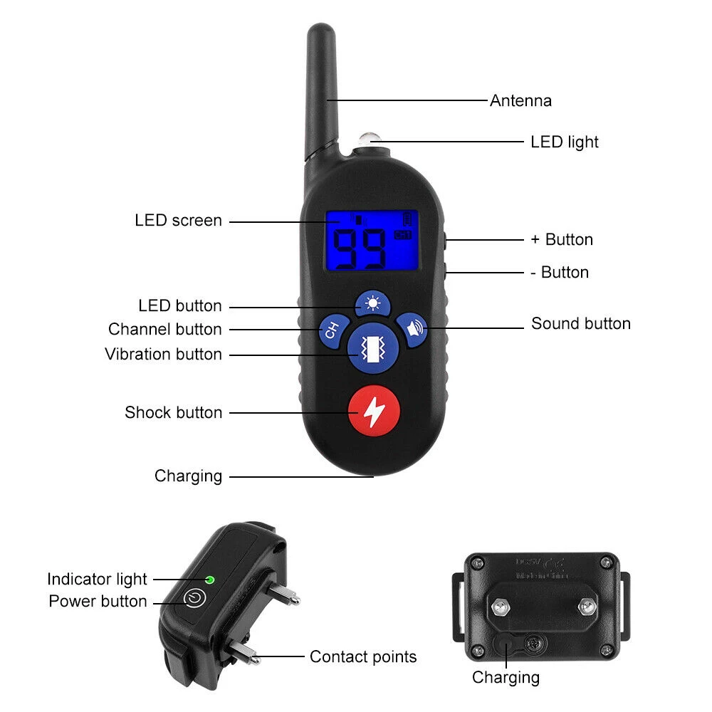 Тренажер для питомцев водонепроницаемый IP67 перезаряжаемый пульт дистанционного управления ошейник для дрессировки собак ошейник для дрессировки собаки