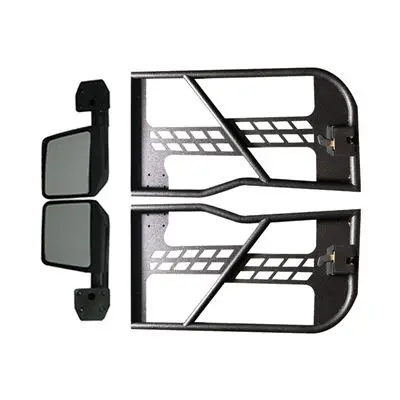 TUBE 2 DOOR Черная стальная полутрубка двери с боковым зеркалом для jeep wrangler jl2018+ 2 двери авто продукты - Цвет: TUBE 2 DOOR