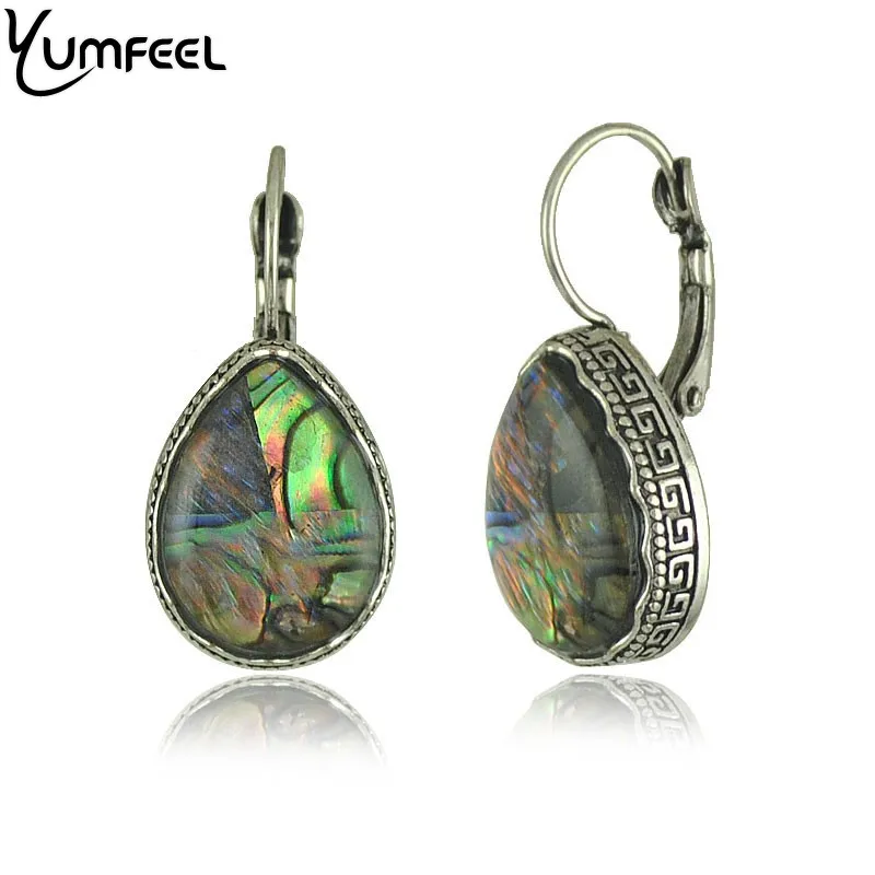 

Yumfeel New Vintage Jewelry Boho Chic Metal with Antique Silver Plated Shell Earring Women Gifts