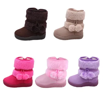 

Hot Sale Winter Plus Velvet Soft Sole Crib Booties Outdoors Infant Shoes Soft Bottom Non-slip Warm Snow Boots Baby Shoes New A
