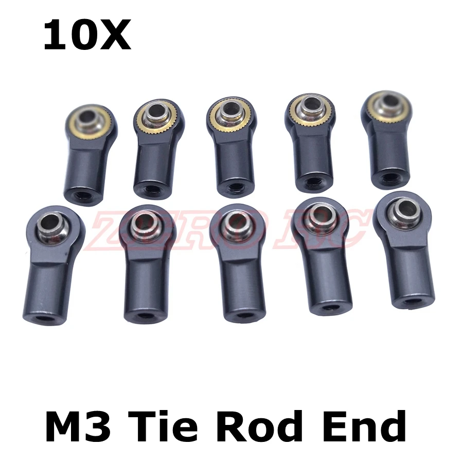 

10PCS FULL METAL M3 Tie Rod End Ball Joint Head Holder (Gun Metal) For 1/10 Rock Crawler Car