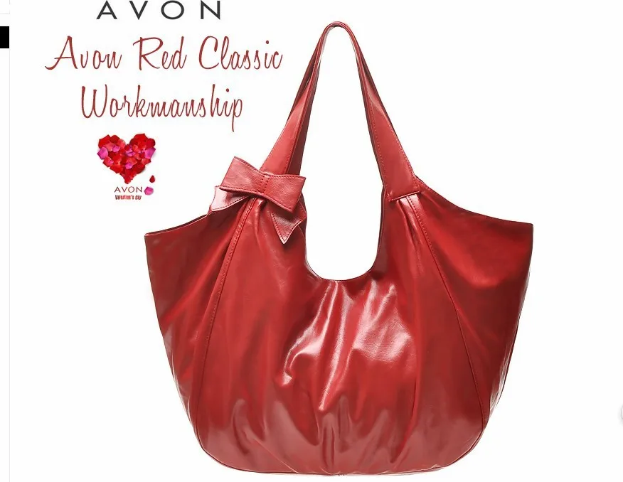 BAG9 DC604 AVON, AVON classic bordeaux red sweet bowknot cute single