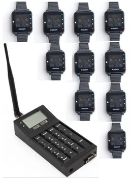 

Restaurant pager watch wireless call buzzer system,10pcs text message Pocsag pagers,1pc Alpha paging system keyboard transmitter