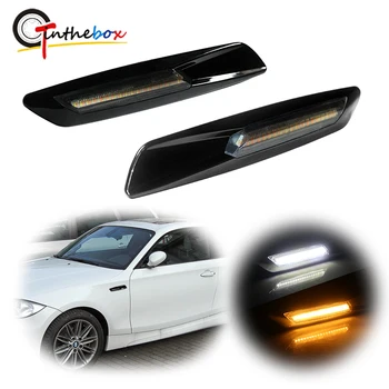 

Gtinthebox Carbon Fiber Style Amber/White Switchback Full LED Side Marker Light Kit For BMW 1 3 5 Series X1, w/BMW F10 Style
