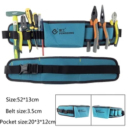 Sac de rangement pour outils de réparation, sac de taille multifonction, sac de rangement pour outils de réparation, tissu Oxford étanche, matériel, clé de poche, pince, sac de rangement 