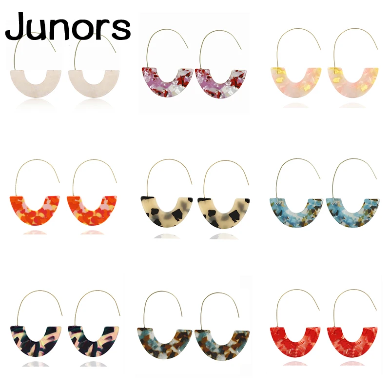 

Leopard Print Multi-Color Drop Earrings for Women Girl Acrylic Acetic Acid Simple Geometric Pendant Earrings women earrings 2019