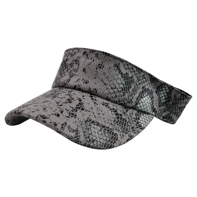 

HUOBAO Fashion Snake Pattern Empty Top Cap Adjustable Bicycle Visor Beach Hat Gorras Men Womens Sun Hat