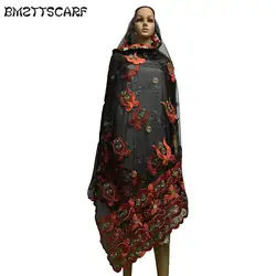 Африканские женские шарфы, хороший мусульманин женские туфли с вышивкой молитвенный платок шарф из тюли прозрачный шарф для шали